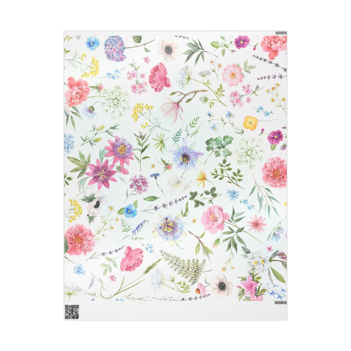 Floral Peony Wrapping Paper Roll — Watercolor Garden Gift Wrap for Mother's Day & Spring Celebrations