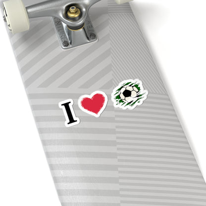 I  Soccer Kiss-Cut Stickers — Football Fan Decals for Laptops, Water Bottles & Gear