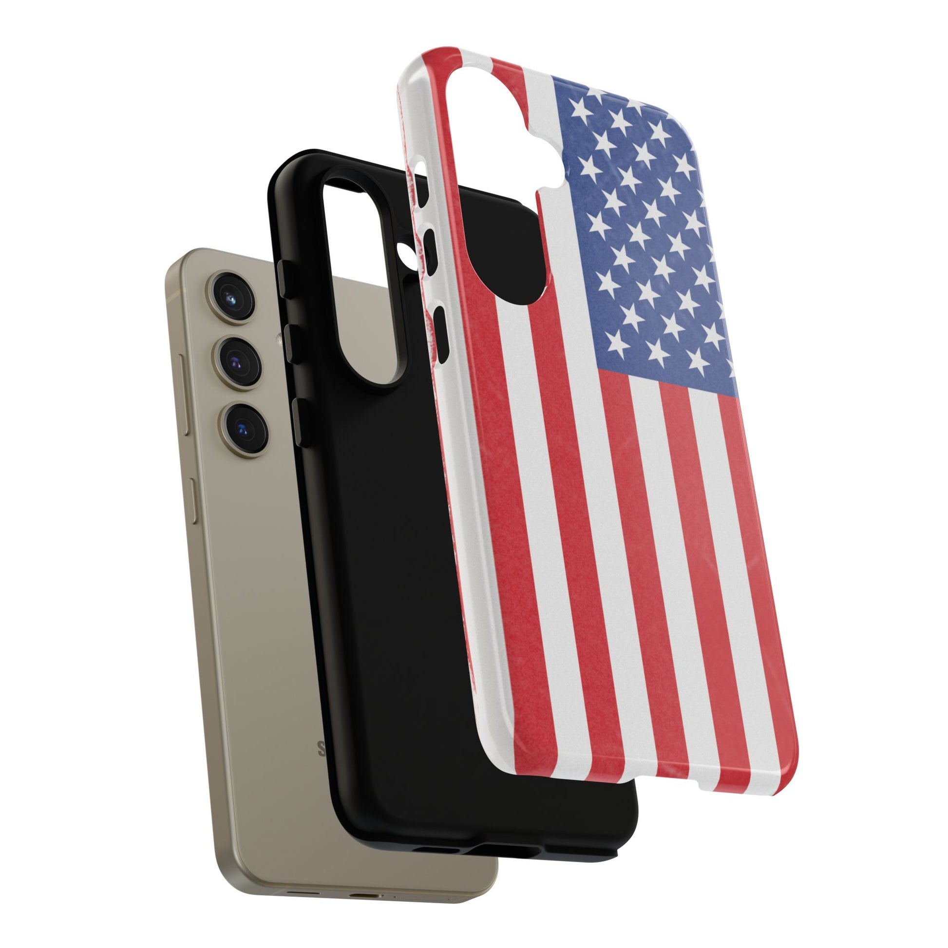 Patriotic Phone Case - Tough Cases for Veterans, USA Lovers, Independence Day, Memorial Day, Flag Design - TRV