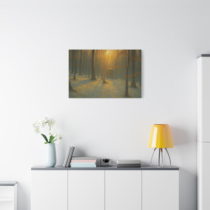 Matte Canvas Wall Art, Scenic Nature Print, Calm Forest Decor, Cozy Home Aesthetic, Autumn Landscape, Gift for Nature Lovers - TRV
