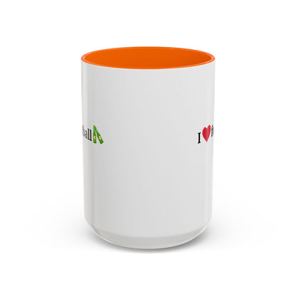 I Love Football Accent Coffee Mug, Perfect Gift for Sports Lovers, Football Enthusiasts, Unique Mug for Game Days, Home or Office Decor - TRV