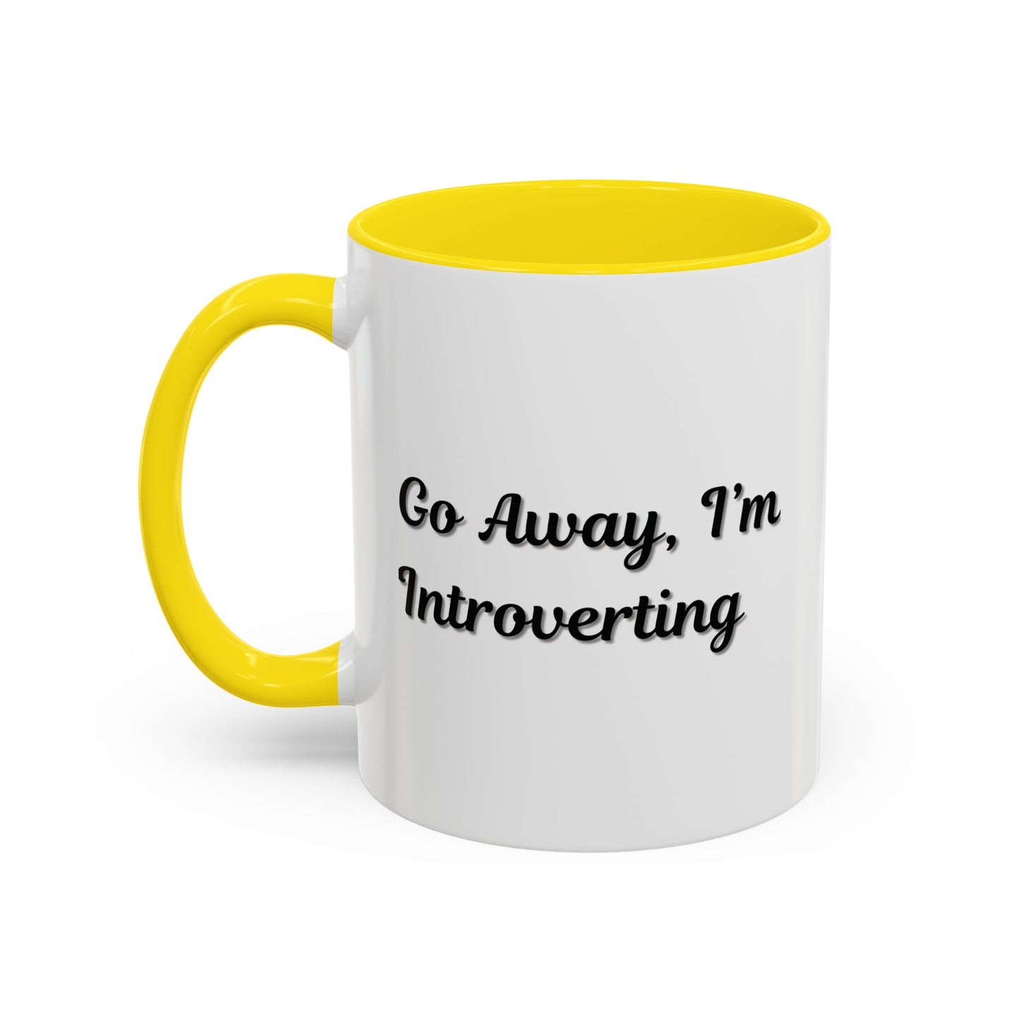 Go Away, I'm Introverting Accent Coffee Mug — Funny Introvert Ceramic Mug (11/15oz)