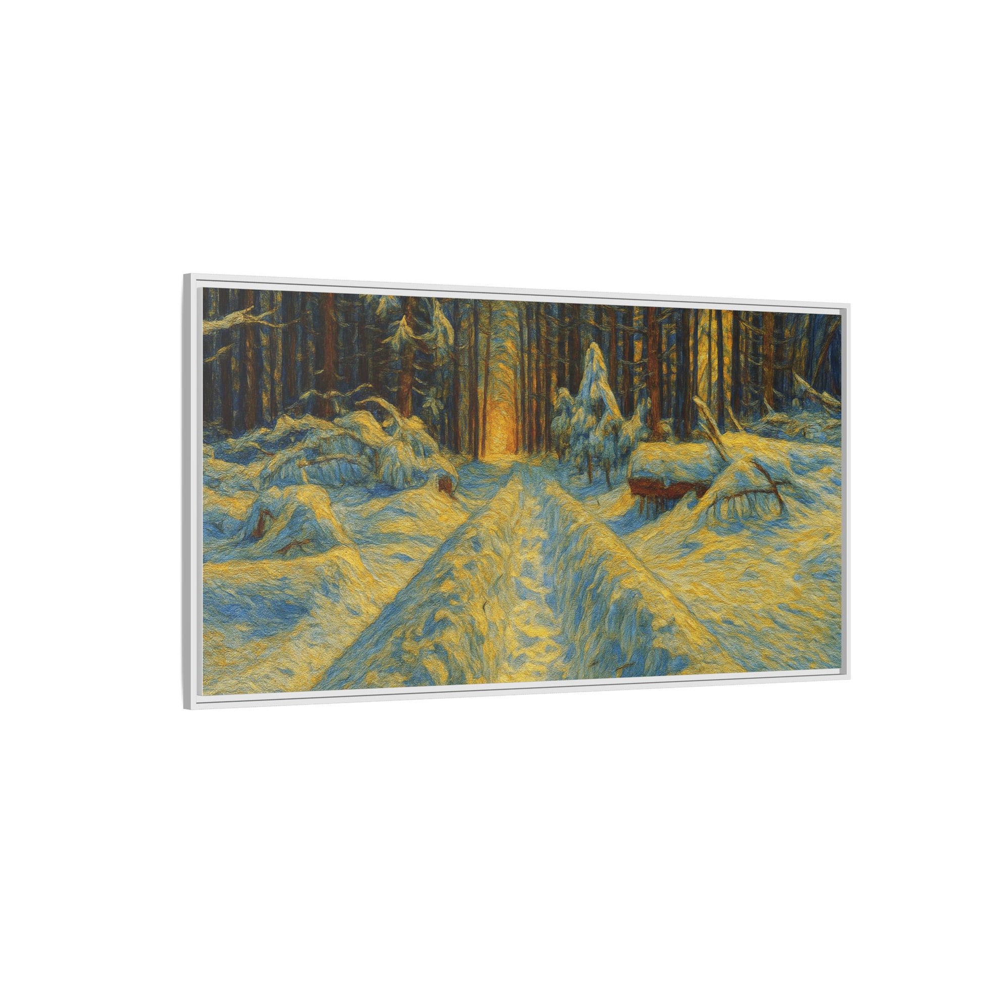 Canvas Art, Winter Landscape Wall Decor, Nature Lovers Gift, Seasonal Decor, Holiday Wall Art, Cozy Home Decoration, Framed Matte Canvas - TRV