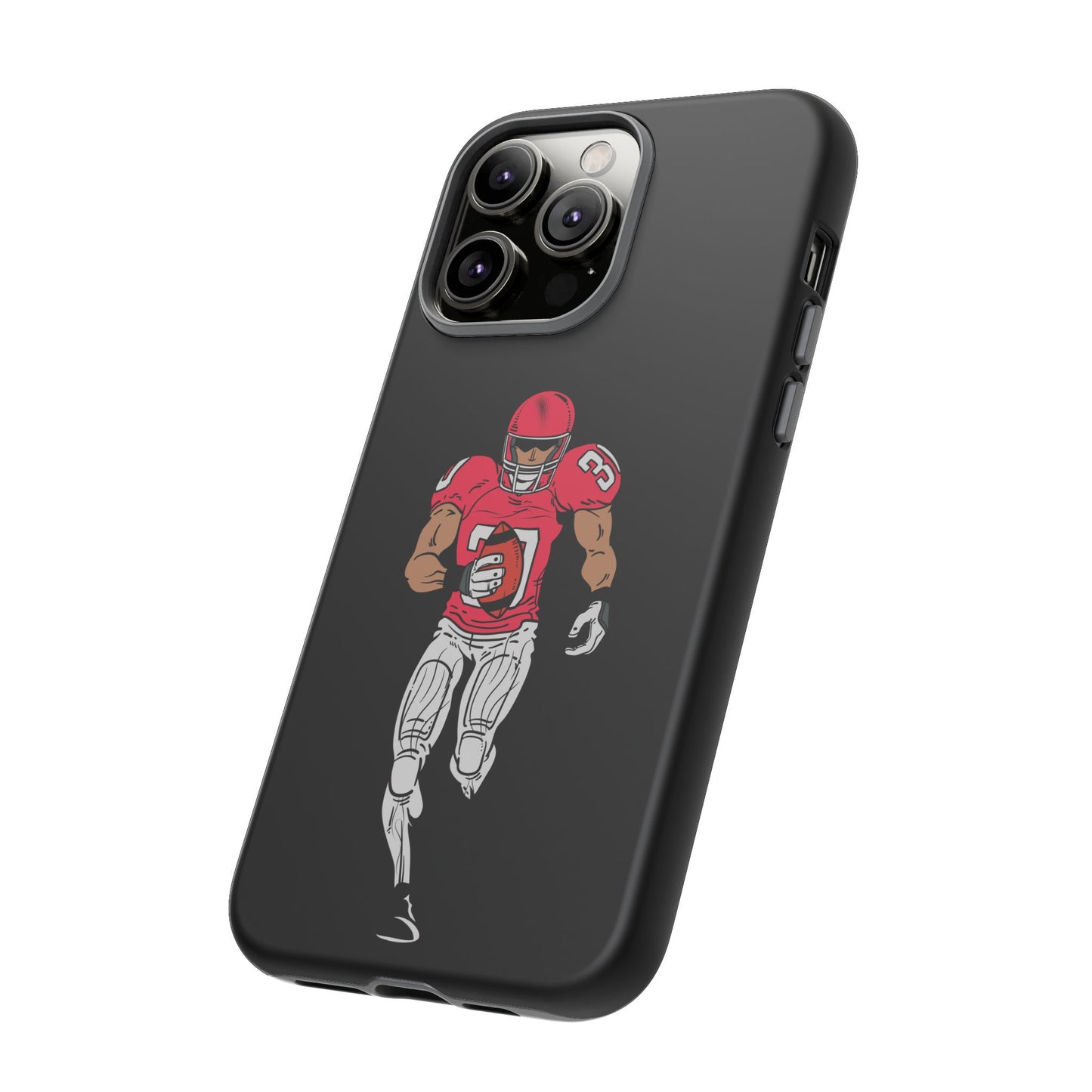Football Player Tough Phone Case – Protective Black Sports iPhone Case