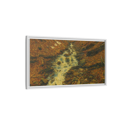 Serene Abstract Nature Canvas Art, Framed Wall Decor, Rustic Home Accent, Earthy Tone Artwork, Tranquil River Scene - TRV