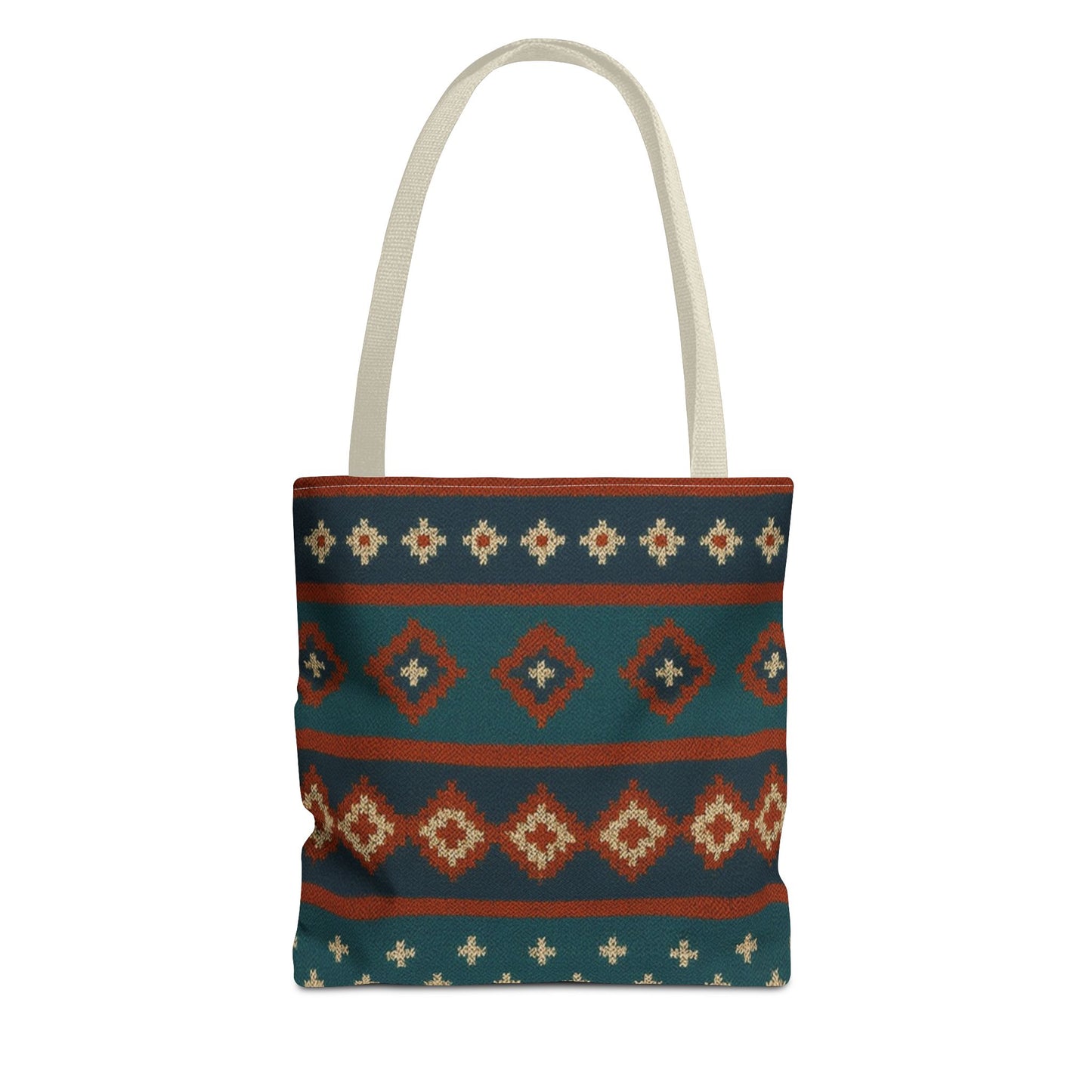 Southwestern Diamond Pattern Tote Bag | Aztec Tribal Geometric Print - TRV