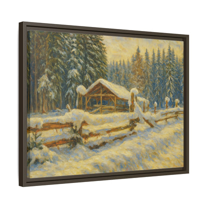 Winter Landscape Framed Canvas Art | Cozy Home Decor | Wall Art for Living Room, Bedroom, Holiday Gift, Rustic Vibes, Art Print - TRV