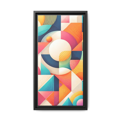 Colorful Geometric Abstract Art Matte Canvas Framed