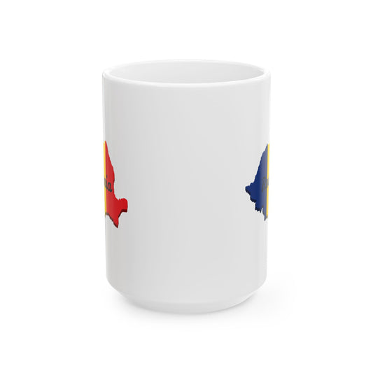 Romania Flag Ceramic Mug, Unique Coffee Cup, Travel Souvenir, Gift for Romanians
