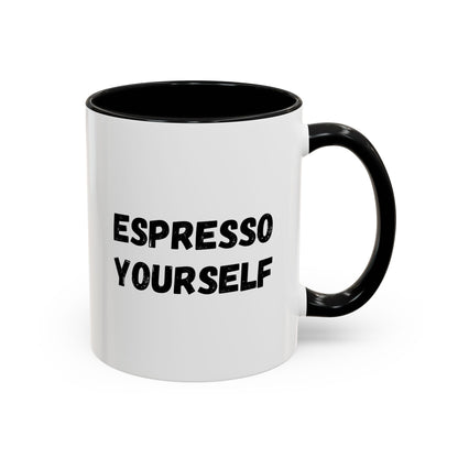 Espresso Yourself Coffee Mug - Fun Black Accented Mug for Coffee Lovers, Great Gift for Birthdays, Christmas, and Housewarming