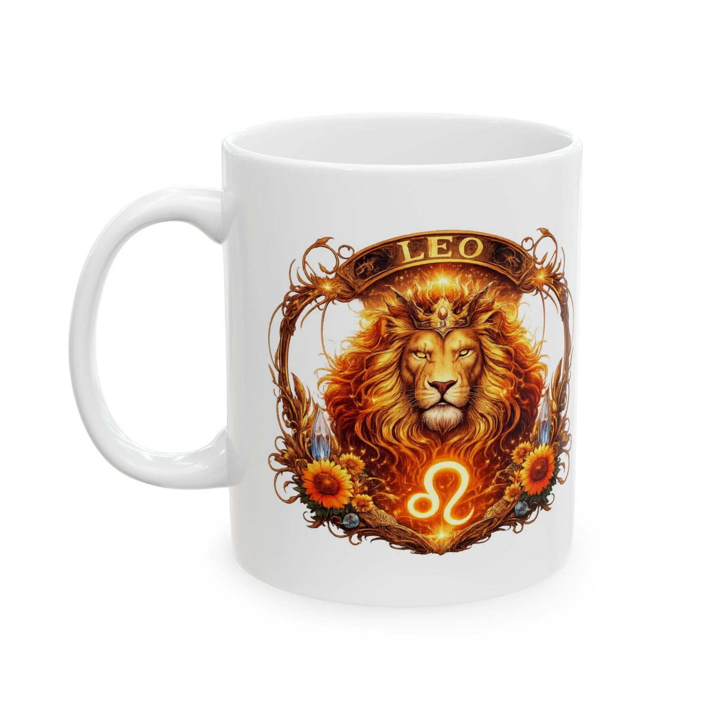 Leo Zodiac Sign Illustration Mug | Ceramic Coffee Cup