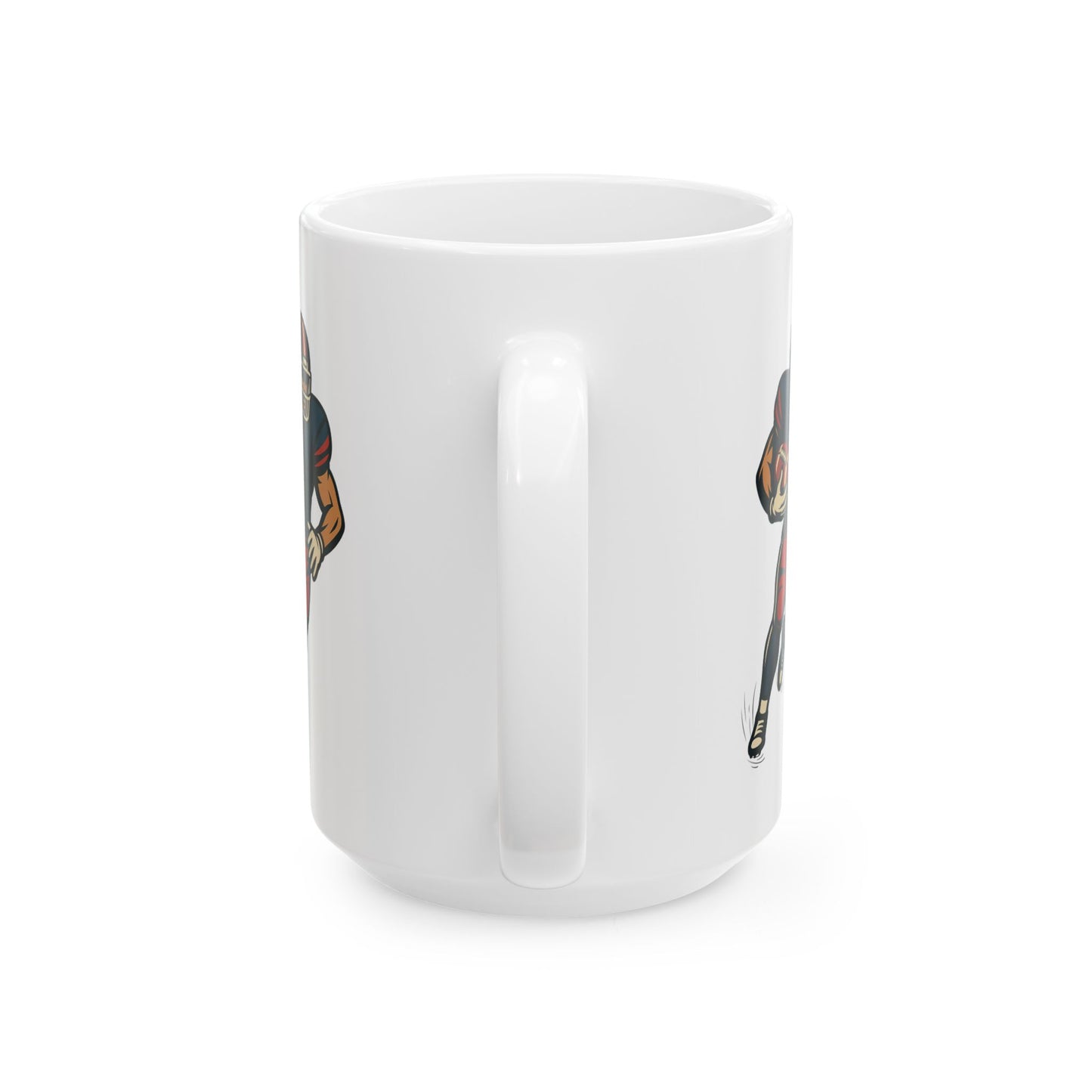 Football Player Ceramic Mug, Sports Fan Gift, Football Lover Coffee Cup, Game Day Drinkware, Quarterback Tea Mug, Touchdown Fan Decor,