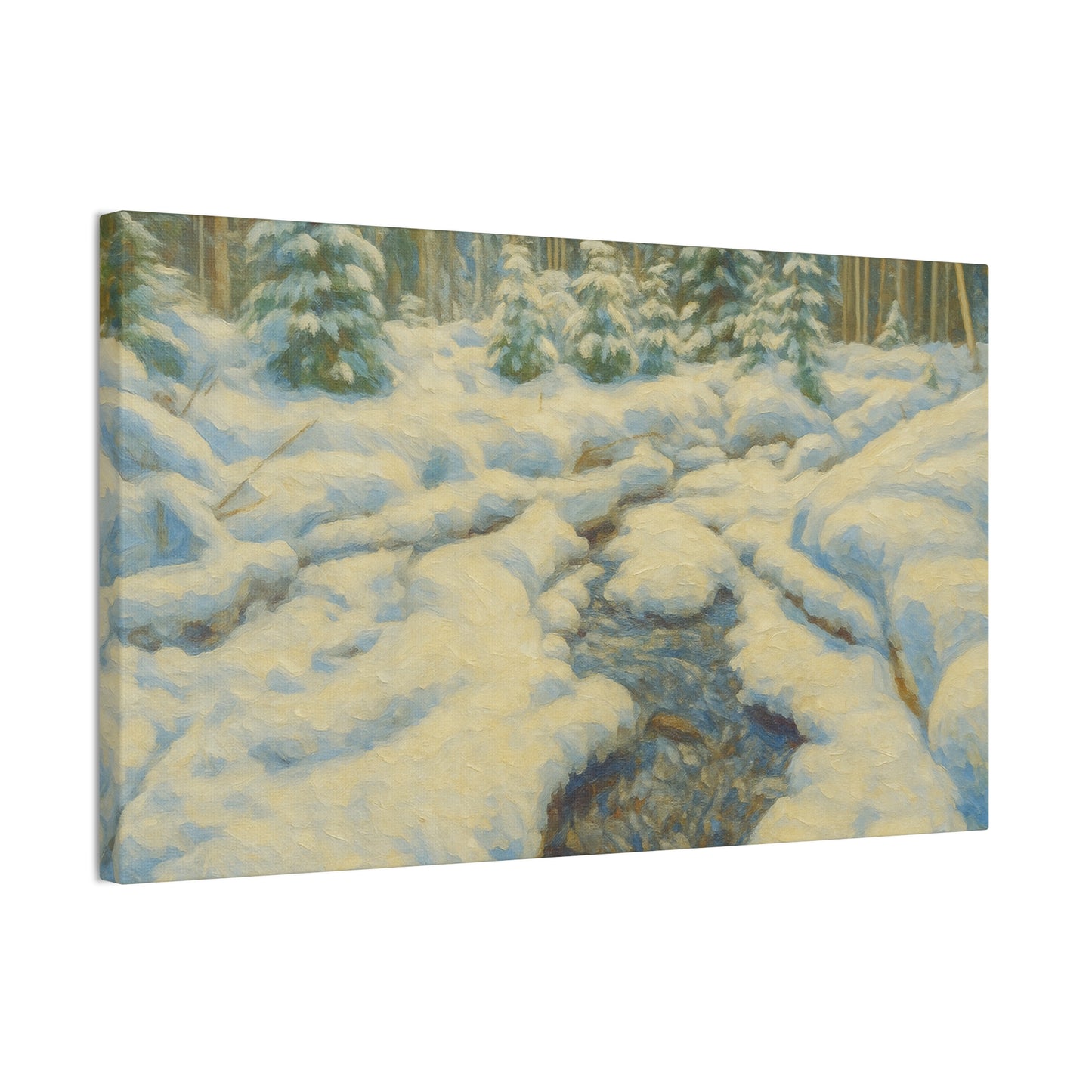 Winter Landscape Canvas Art, Nature Decor, Gallery Wall Art, Cozy Home Accent, Winter Wonderland Painting - TRV
