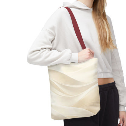 Cream Abstract Waves Tote Bag | Neutral Swirl Pattern