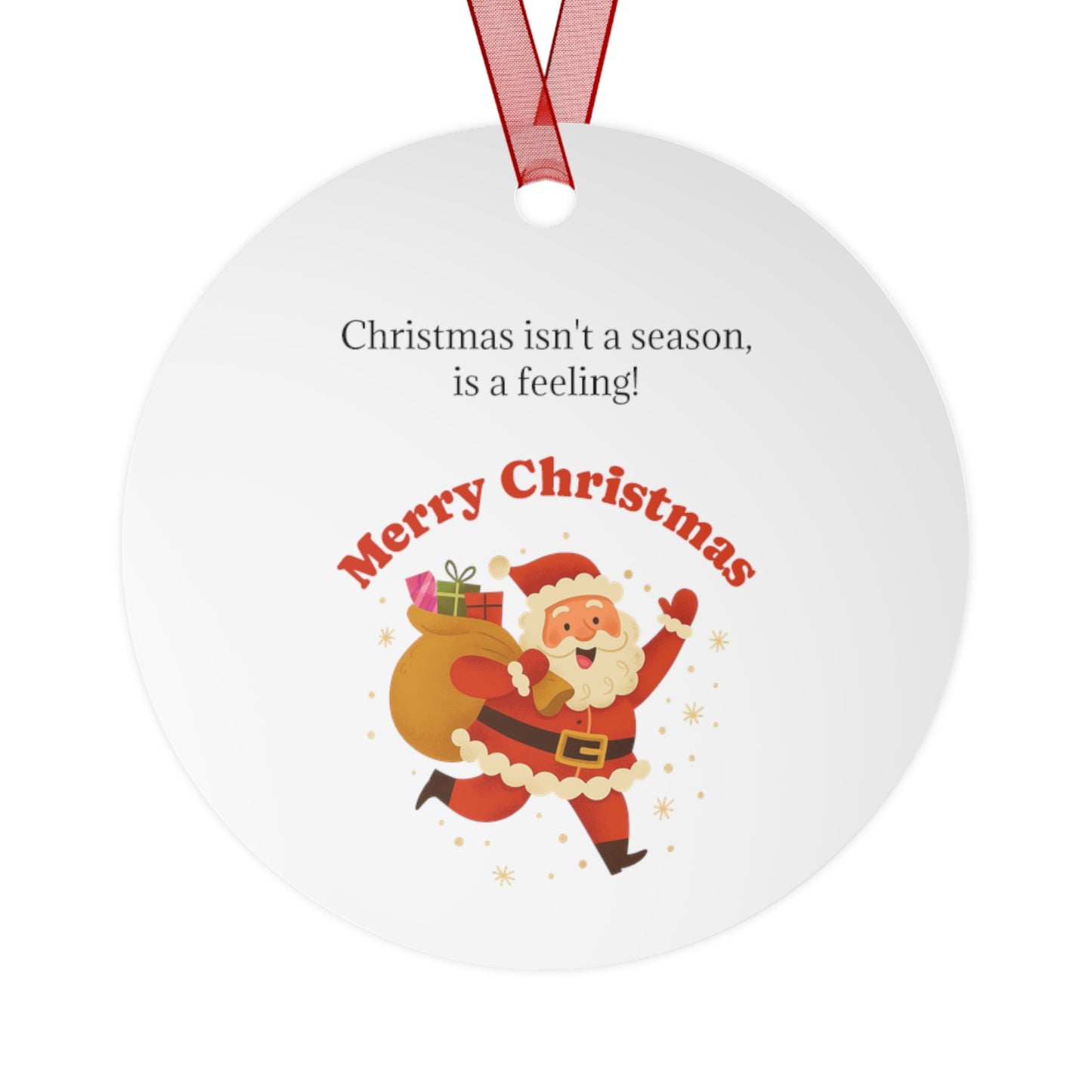 Merry Christmas Santa with Sack metal ornament | Bell shaped holiday decoration