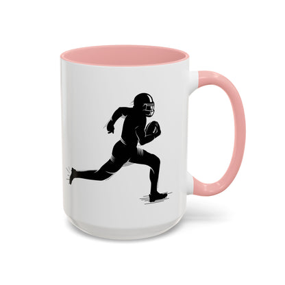 Football Player Themed Accent Coffee Mug, Sports Fan Gift, Unique Mug for Athletes, Coffee Lover, Game Day Essential - TRV