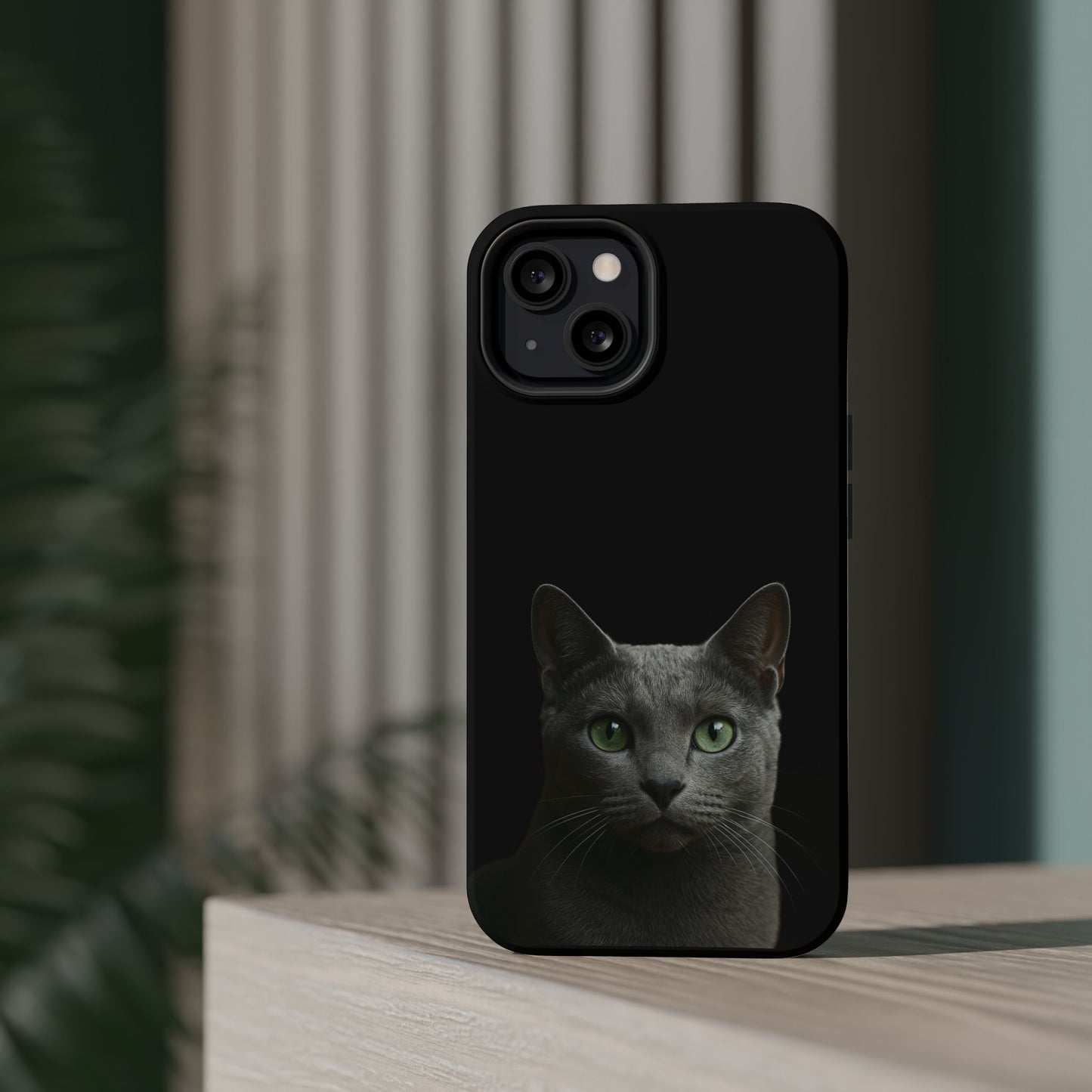 Russian Blue Cat Phone Case — Magnetic Impact-Resistant iPhone Cover