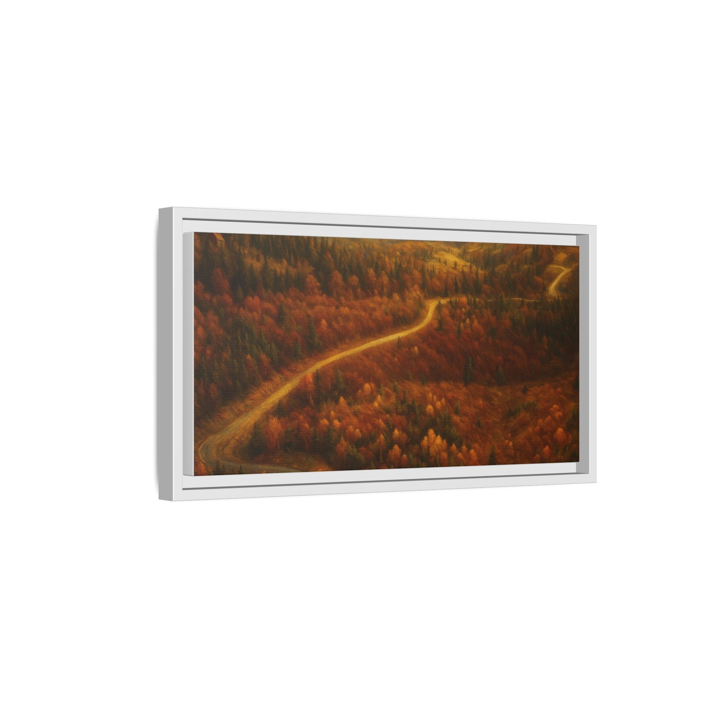 Autumn Landscape Framed Canvas Art, Cozy Home Decor, Warm Fall Vibes, Gift for Nature Lovers, Perfect for Thanksgiving - TRV