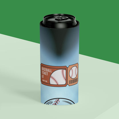 Baseball Ticket Can Cooler, Fun Drink Sleeve for Tailgates, Sports Events, Unique Gift for Fans, Outdoor BBQ, Summer Parties