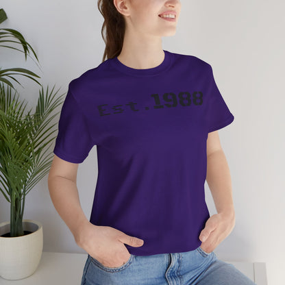 Est. 1988 Unisex Jersey Tee, Vintage Birthday Shirt, Casual Everyday Wear, Gift for Him or Her, Anniversary Celebration Tee