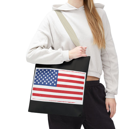 Patriotic Tote Bag, American Flag Carryall, Beach Bag, Reusable Shopping Tote, Independence Day Gift - TRV