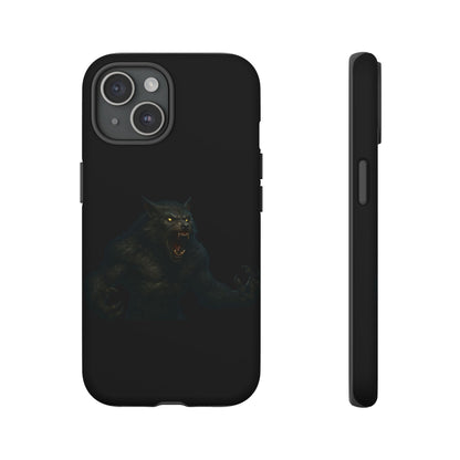 Werewolf Phone Case, Tough Cases, Black Panther Design, Gift for Animal Lovers, Phone Accessories, Fierce Phone Protection - TRV