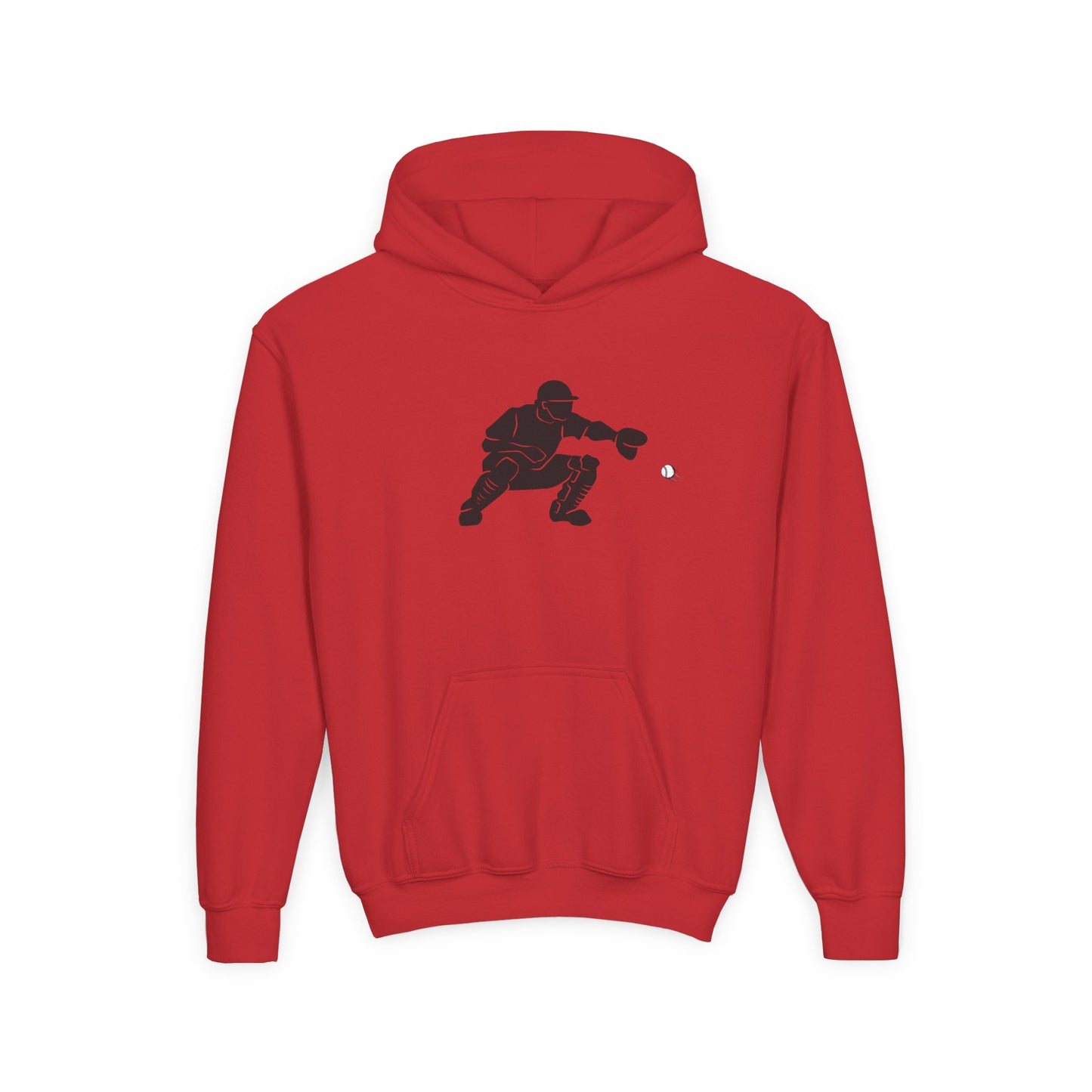 Youth Baseball Catcher Hoodie, Sporty Sweatshirt for Kids, Perfect Gift for Young Athletes, Team Spirit Gear, Sports Event Apparel