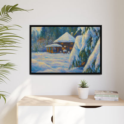 Canvas Art, Winter Scene Home Decor, Seasonal Gift for Art Lovers, Holidays Wall Art, Framed Painting, Matte Print - TRV