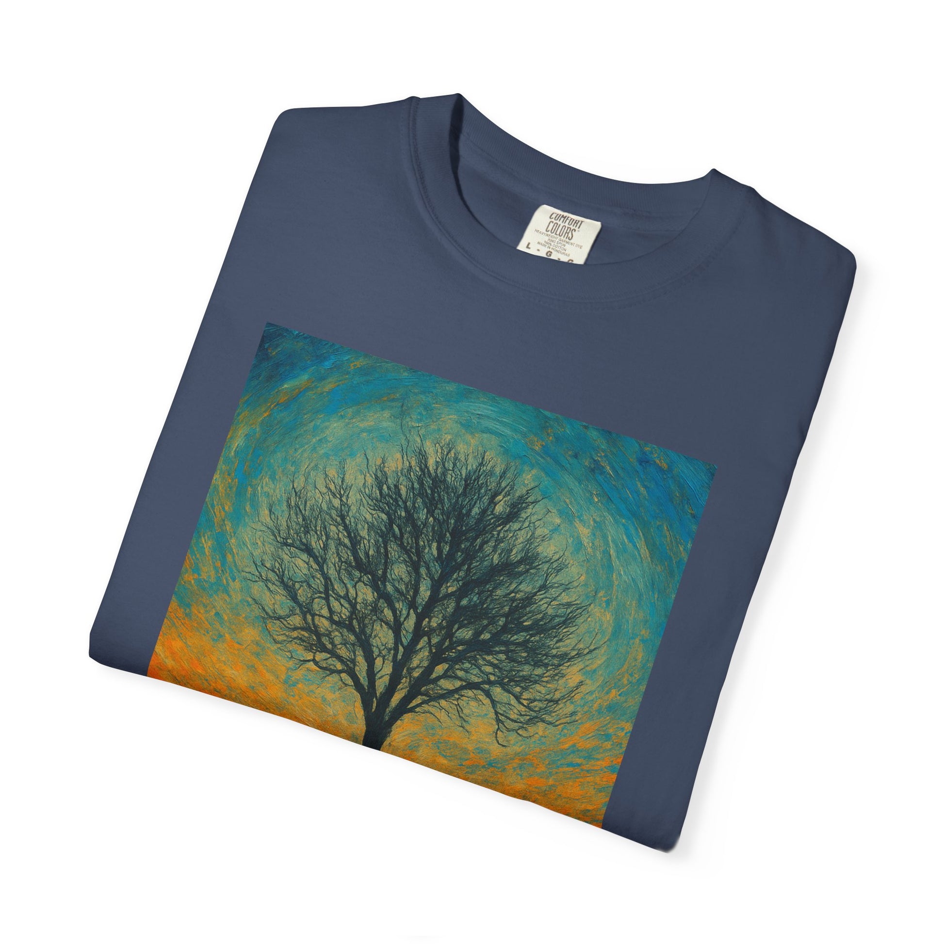 Nature-Themed Unisex Garment-Dyed T-Shirt - Tree Design, Bohemian Tee, Nature Lover Gift, Eco-Friendly Fashion, Casual Wear - TRV
