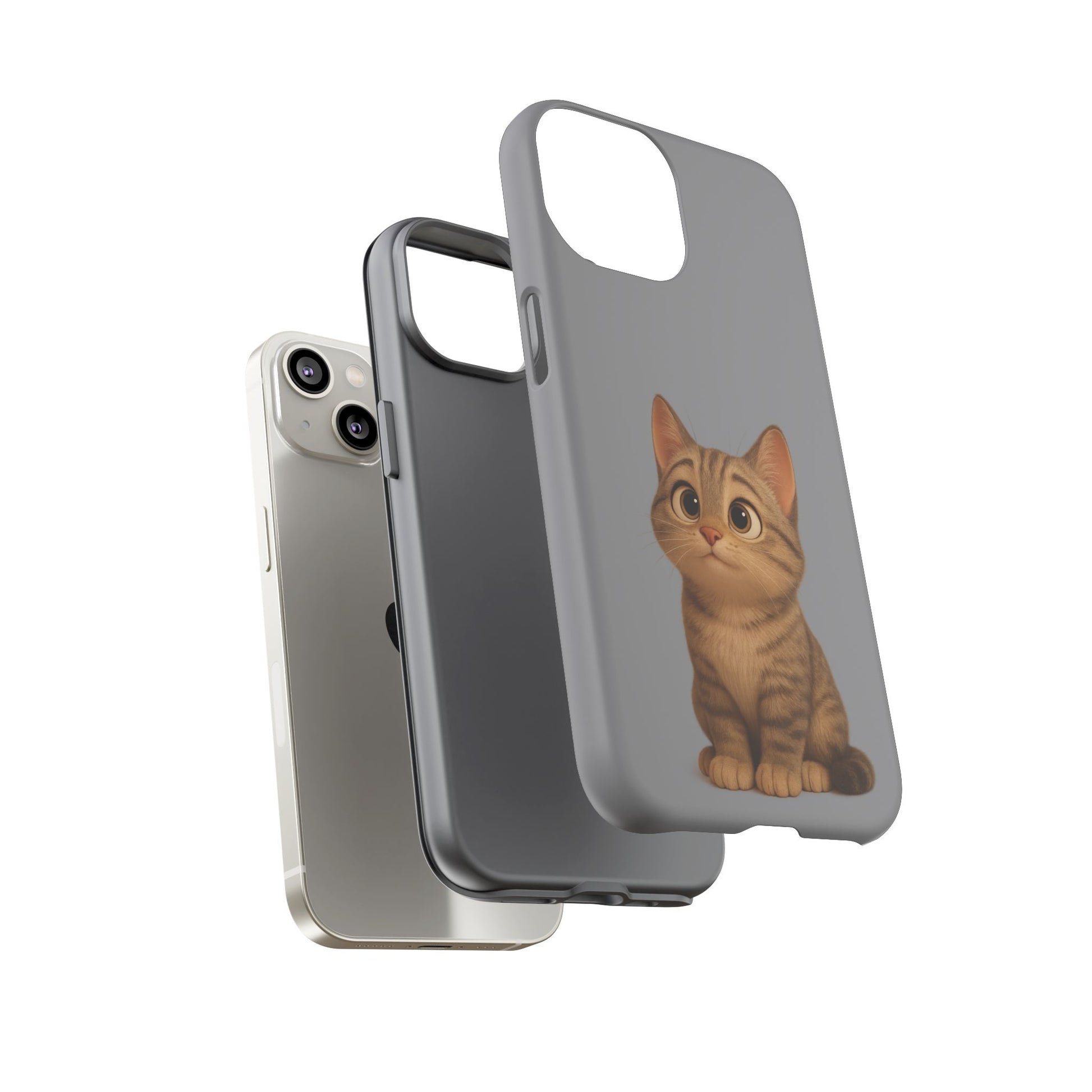 Cute Cat Phone Case, Kawaii Pet Accessory, Gift for Cat Lovers, Animal Phone Cover for Kids, Unique Kitty Design, Birthdays, Holidays - TRV