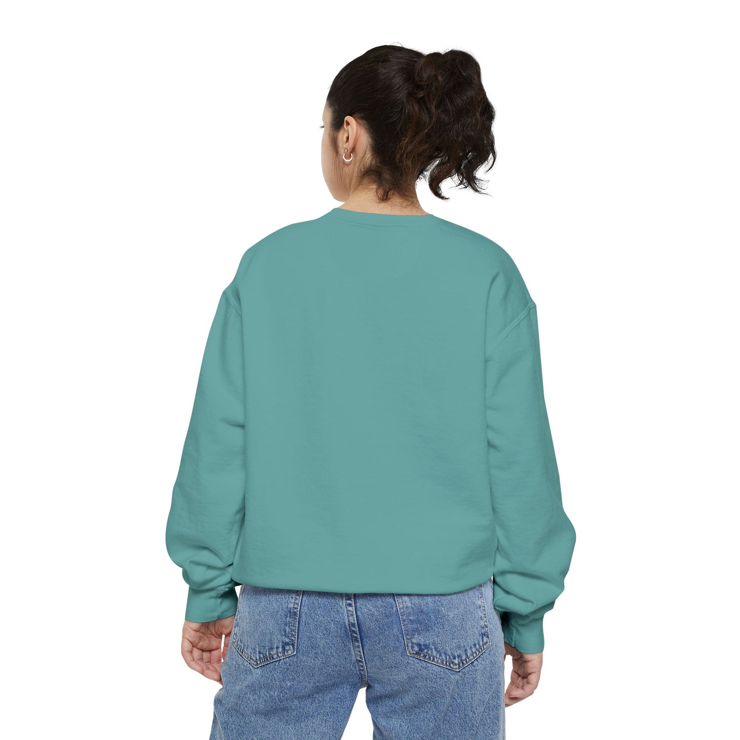 Minimalist Peace Hand Sweatshirt — Small Chest Line Art Crewneck