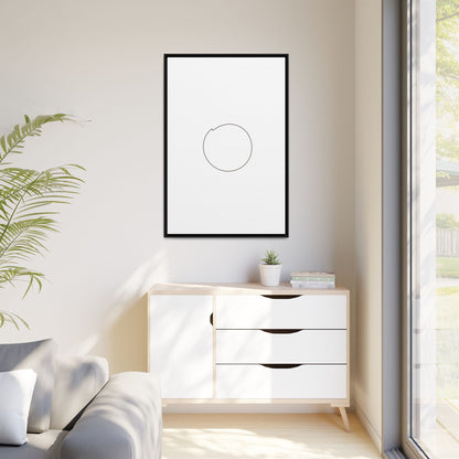 Minimal Circle Line Matte Canvas Framed | Modern Abstract Wall Art
