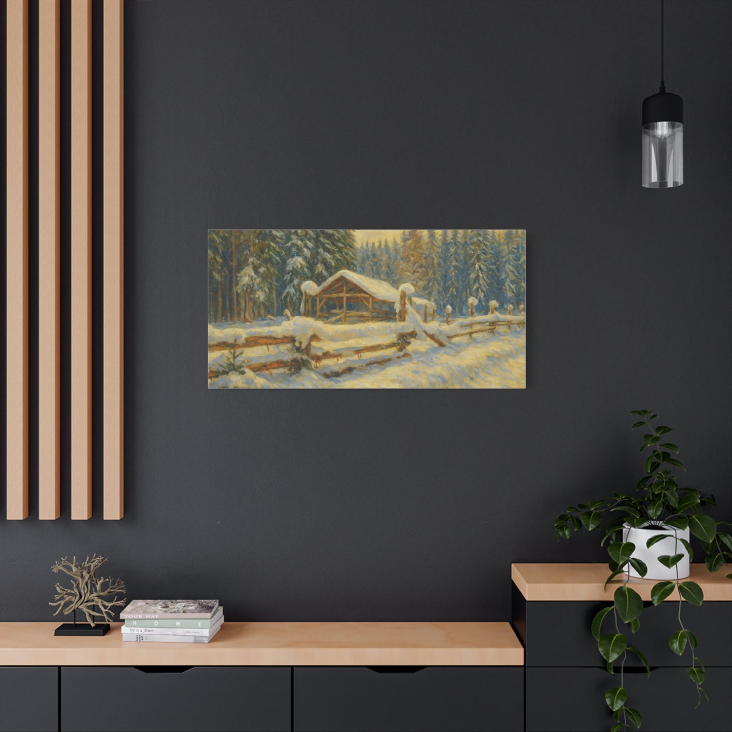 Canvas Wall Art, Winter Landscape Print, Home Decor, Rustic Art, Gift for Nature Lovers, Holiday Decoration - TRV