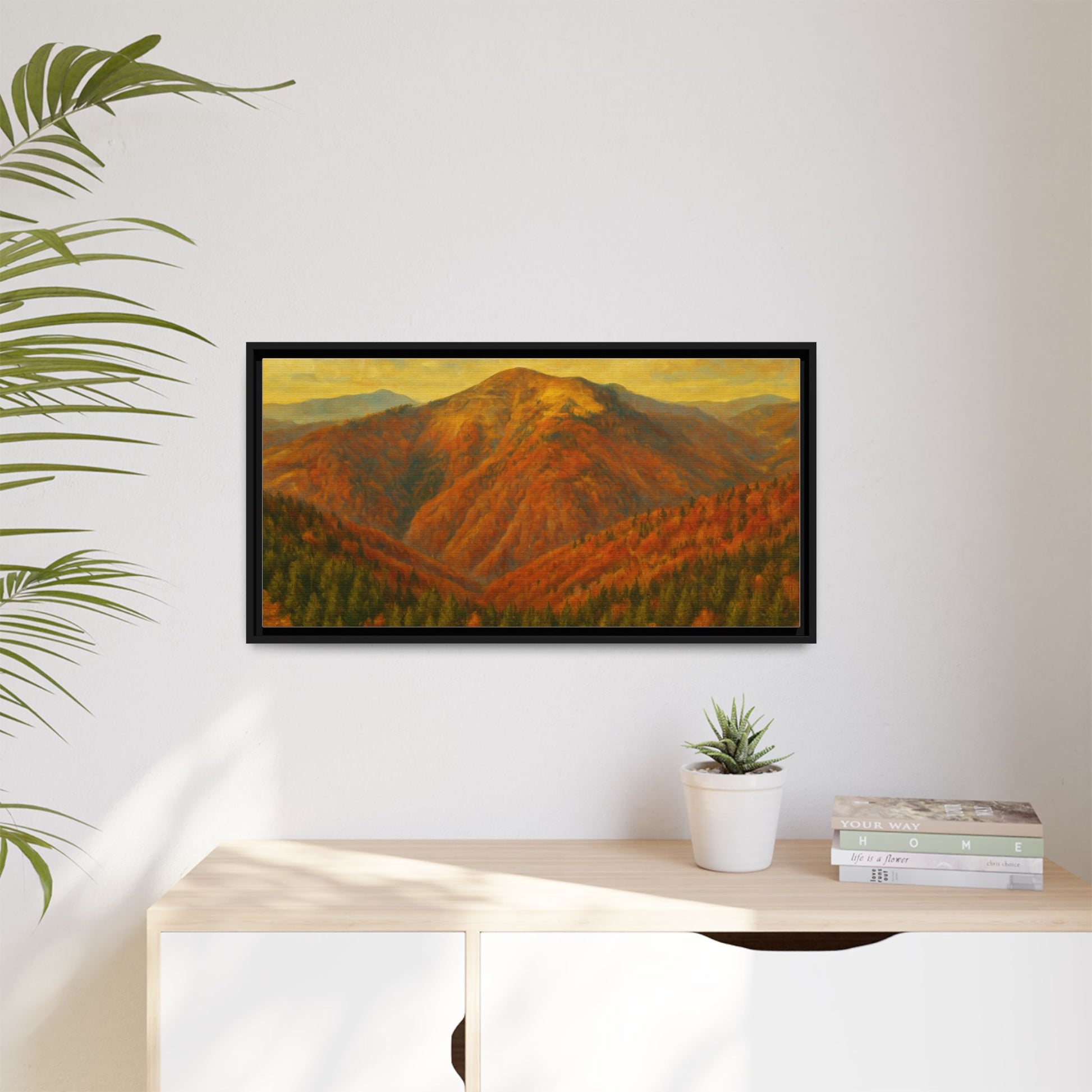 Autumn Landscape Wall Art, Cozy Home Decor, Nature Print, Framed Canvas, Fall Decorations, Gift Idea for Art Lovers - TRV