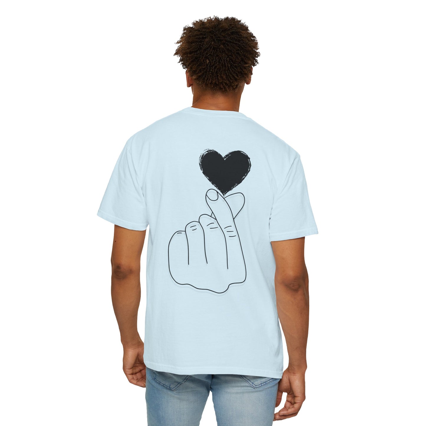 Unisex Garment-Dyed T-Shirt with Heart Design | Casual Trendy Wear for All Occasions