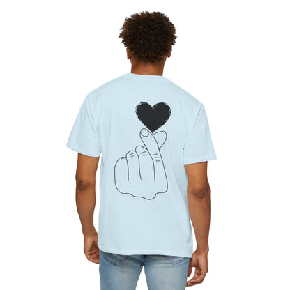 Unisex Garment-Dyed T-Shirt with Heart Design | Casual Trendy Wear for All Occasions