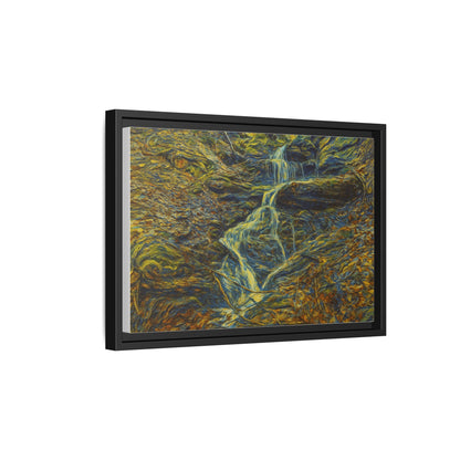 Van Gogh Style Framed Matte Canvas Art Print - Nature-Inspired Wall Decor, Abstract Waterfall Artwork, Home Office Decoration - TRV