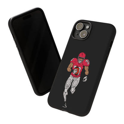 Football Player Tough Phone Case – Protective Black Sports iPhone Case
