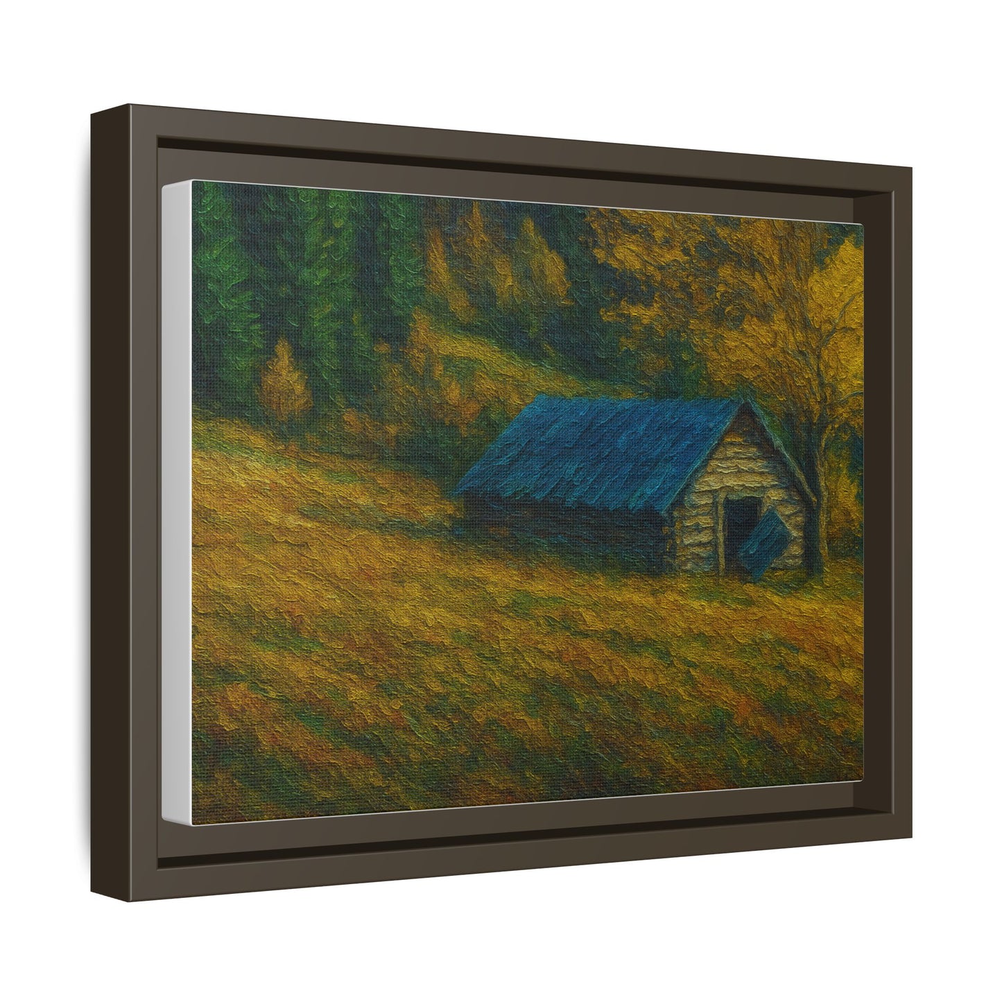 Framed Matte Canvas Print, Rustic Artwork, Farmhouse Decor, Nature Wall Art, Gift for Home, Autumn Decor, Landscape Painting