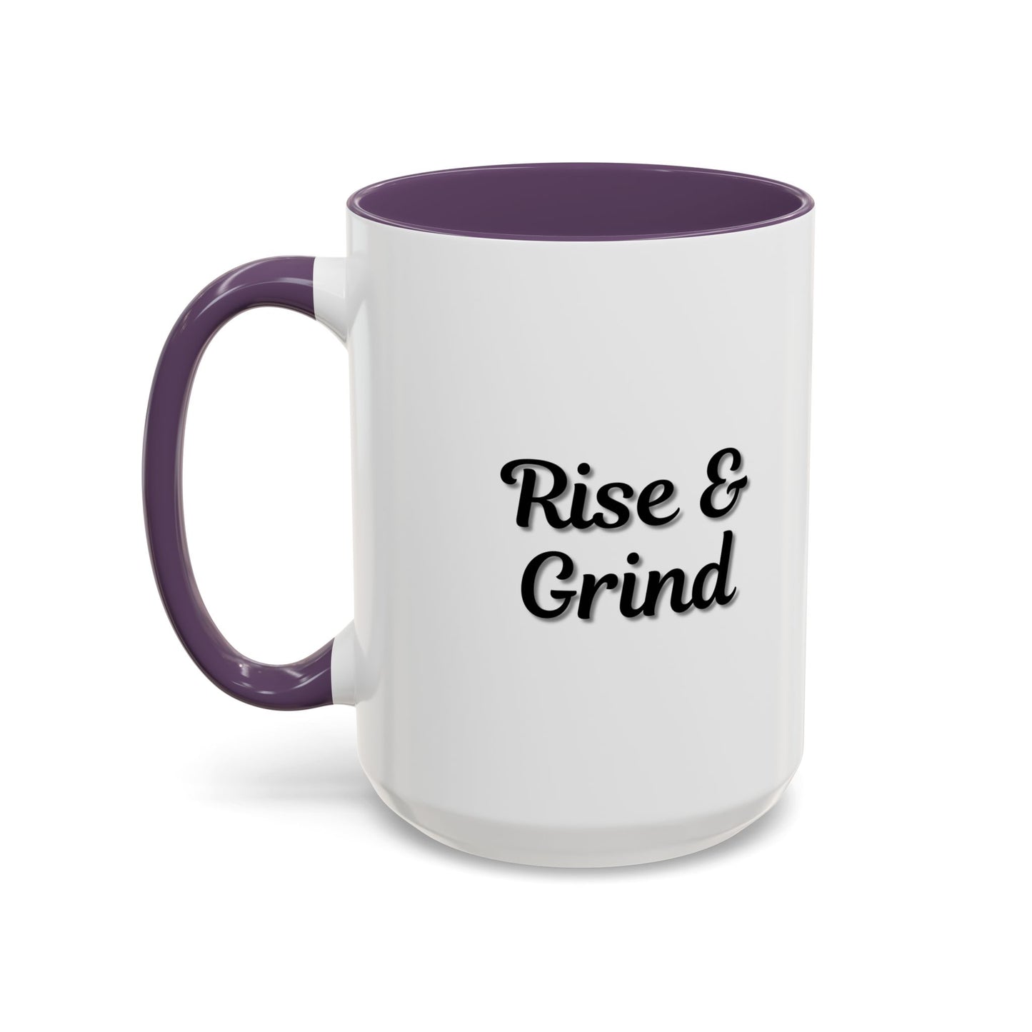 Motivational Rise & Grind Coffee Mug, Black Accent Mug, Daily Inspiration, Gift for Coffee Lovers, 11oz 15oz Ceramic Cup