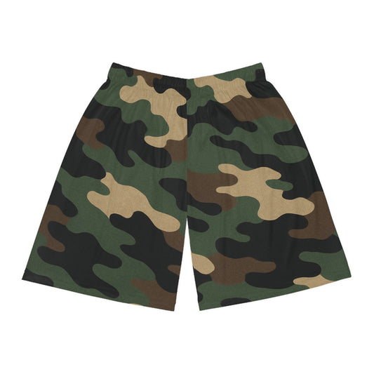 Camo Basketball Shorts, Trendy Athletic Wear, Summer Sports Gear, Gift for Gym Lovers, Stylish Workout Shorts - TRV