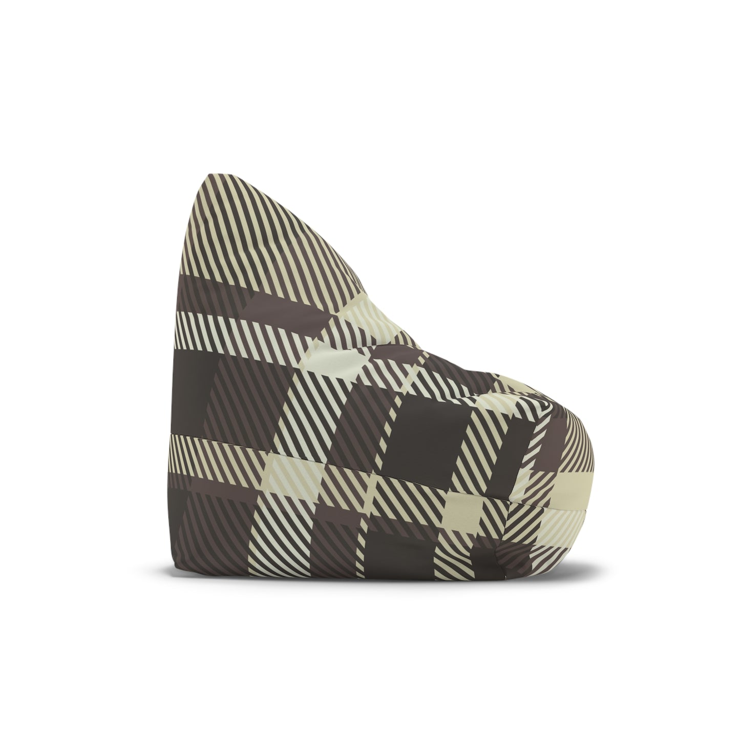 Brown Plaid Pattern Bean Bag Chair Cover | Rustic Buffalo Check