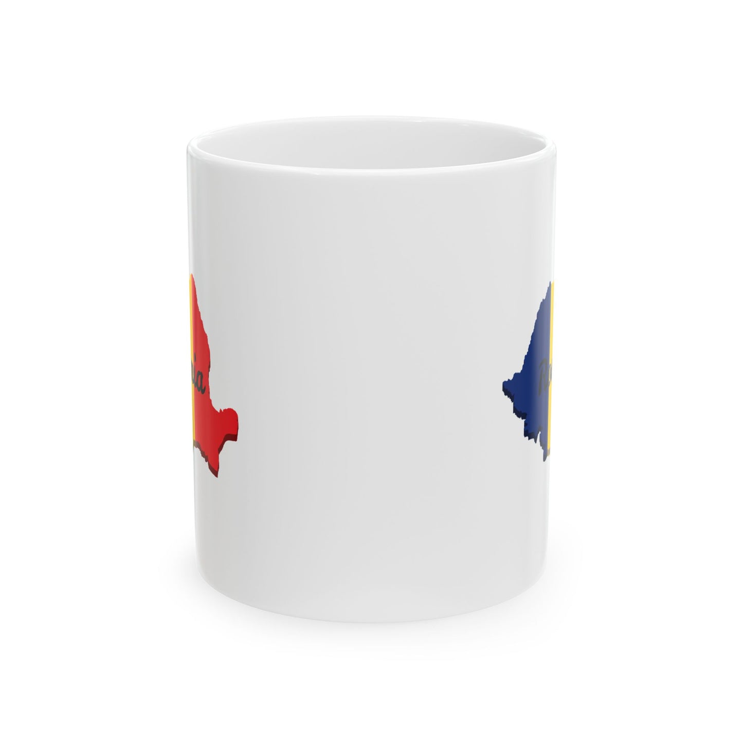 Romania Flag Ceramic Mug, Unique Coffee Cup, Travel Souvenir, Gift for Romanians
