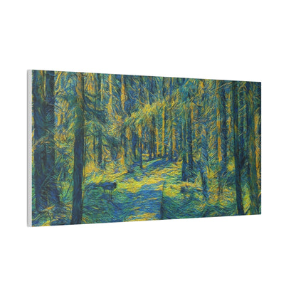 Sunlit Forest Path Canvas – Impressionist Woodland Wall Art