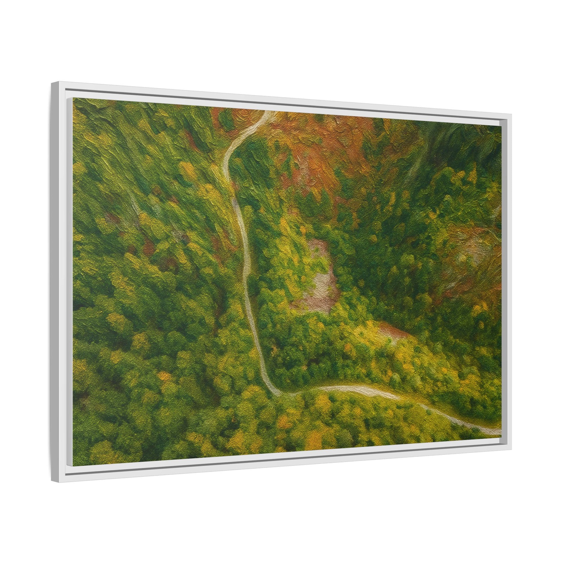 Framed Nature Canvas Art Print, Vibrant Forest Wall Decor, Abstract Landscape Artwork, Home Decoration, Gift for Nature Lovers - TRV