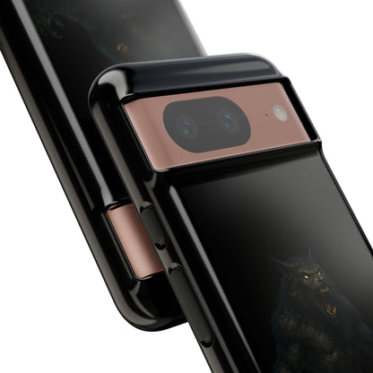 Werewolf Phone Case, Tough Cases, Black Panther Design, Gift for Animal Lovers, Phone Accessories, Fierce Phone Protection - TRV