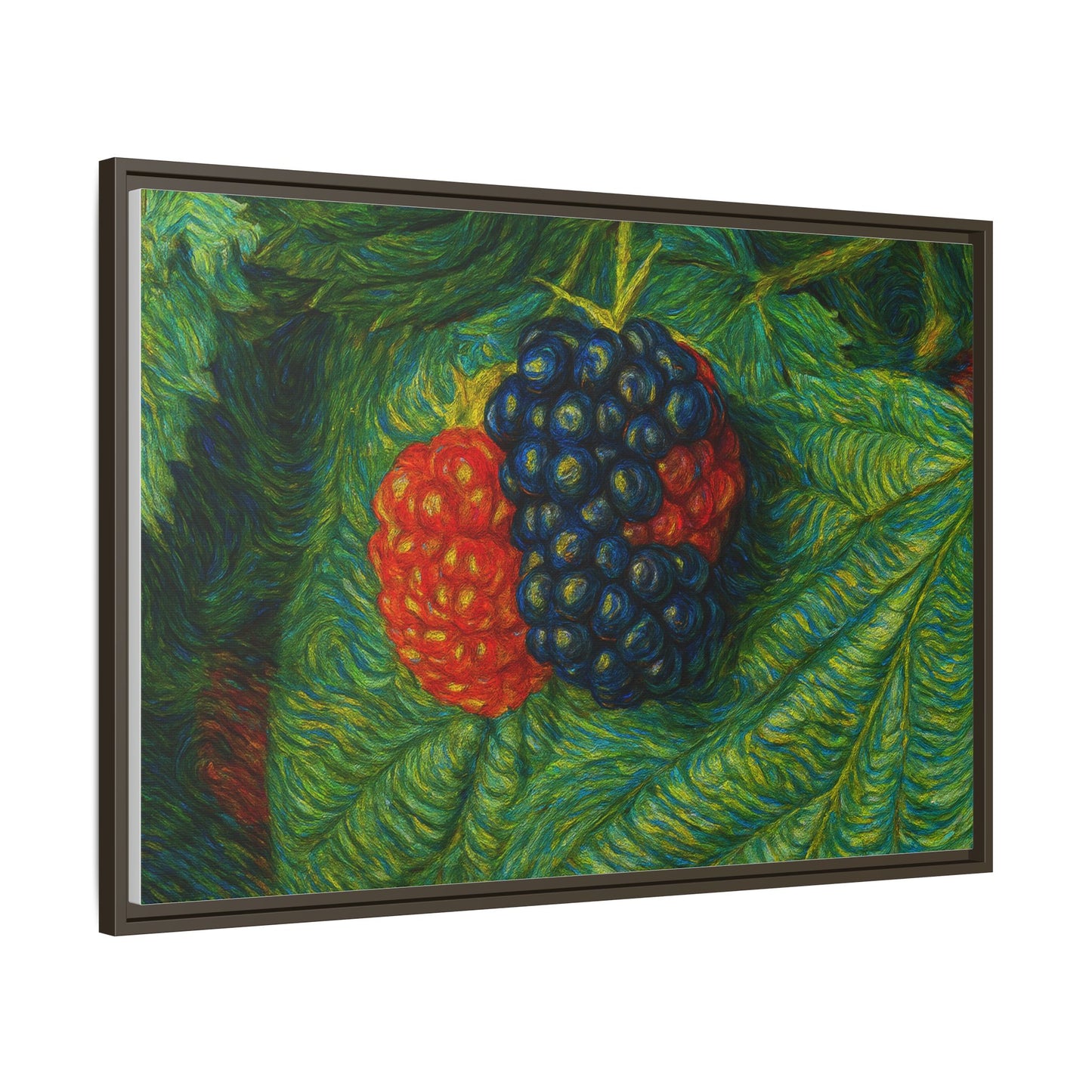 Van Gogh Style Blackberry Canvas Art, Framed Wall Decor, Botanical Print, Summer Home Decor, Gift for Garden Lovers - TRV
