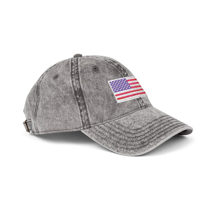 Embroidered Vintage Cap with USA Flag Design - TRV
