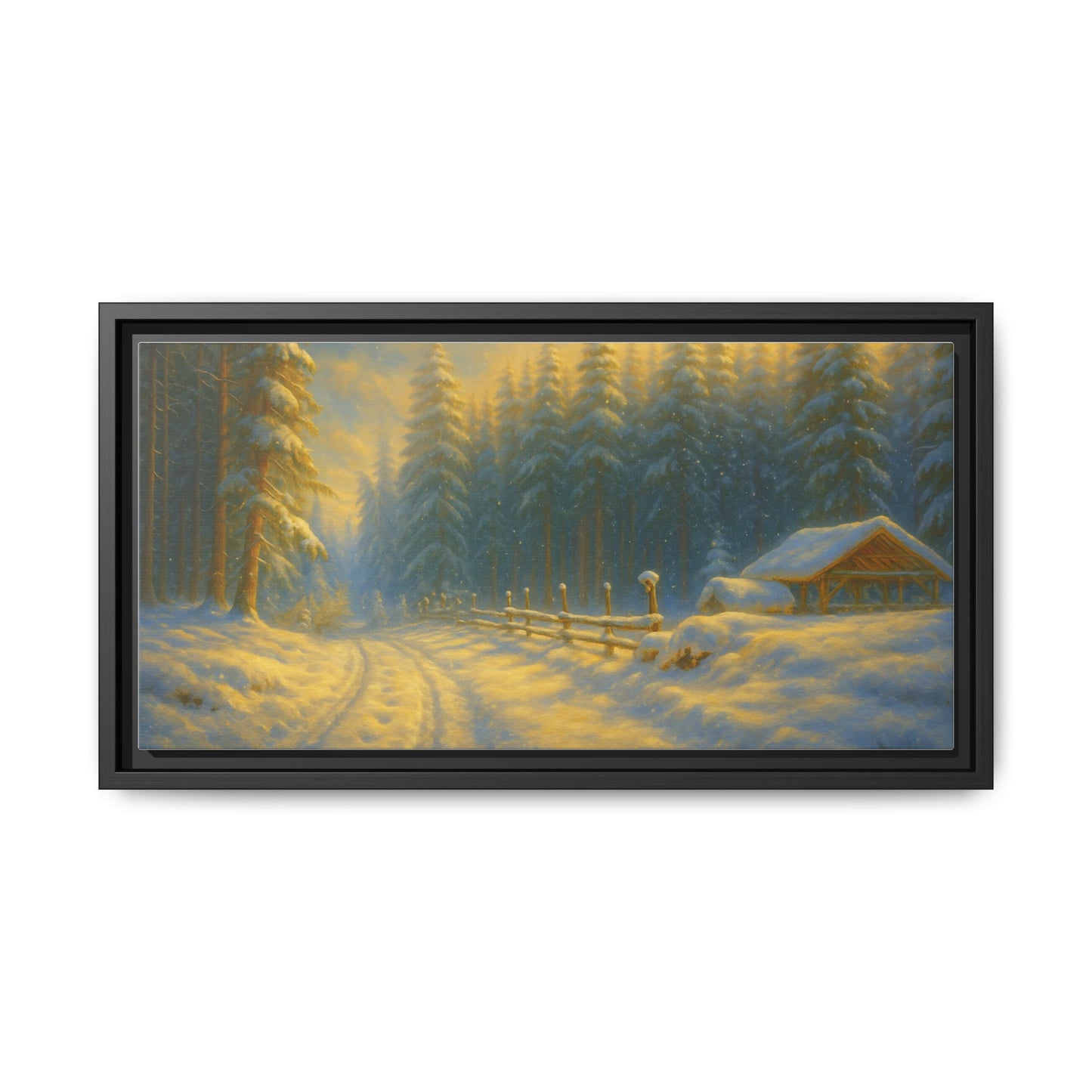 Wall Art Print, Winter Cabin Decor, Nature Scene, Holiday Gift, Cabin Vibes, Christmas Decoration, Matte Canvas, Framed - TRV
