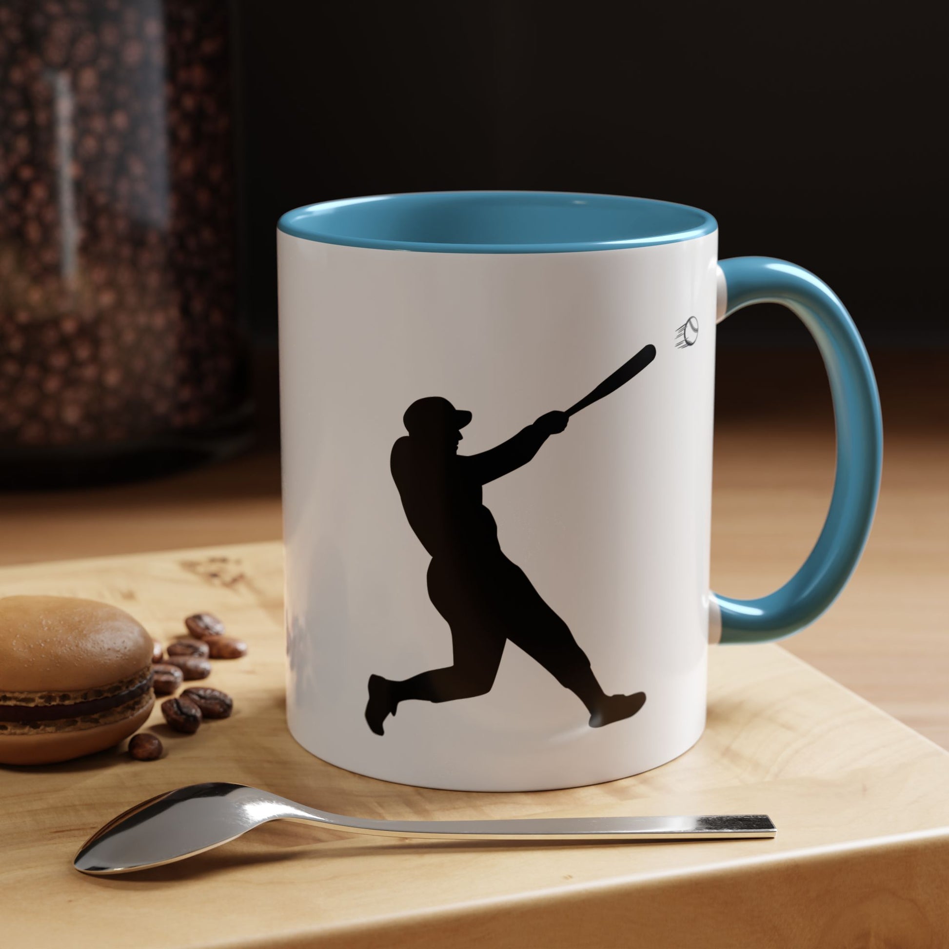 Baseball Player Accent Coffee Mug, Sports Gift, Baseball Lover Mug, Unique Coffee Cup, Personalized Sports Mug - TRV